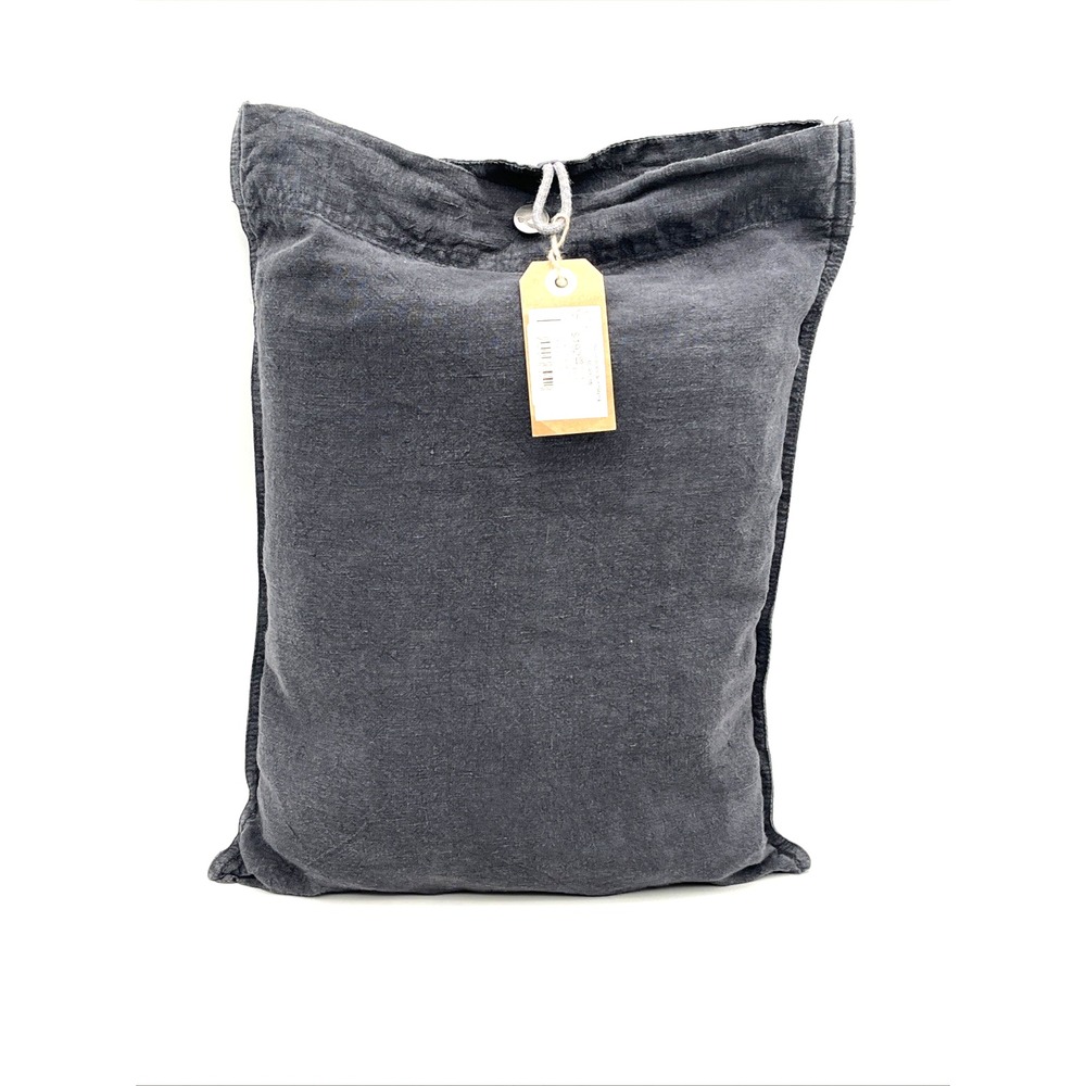LISSOY Linen Headboard Cover 180x110 cm Noir Fumé Made in France